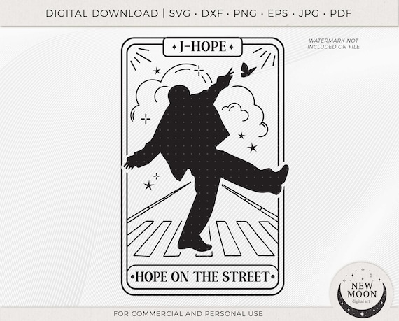 Hope on the Street Tarot Card Vector | BTS Svg | Kpop Sticker