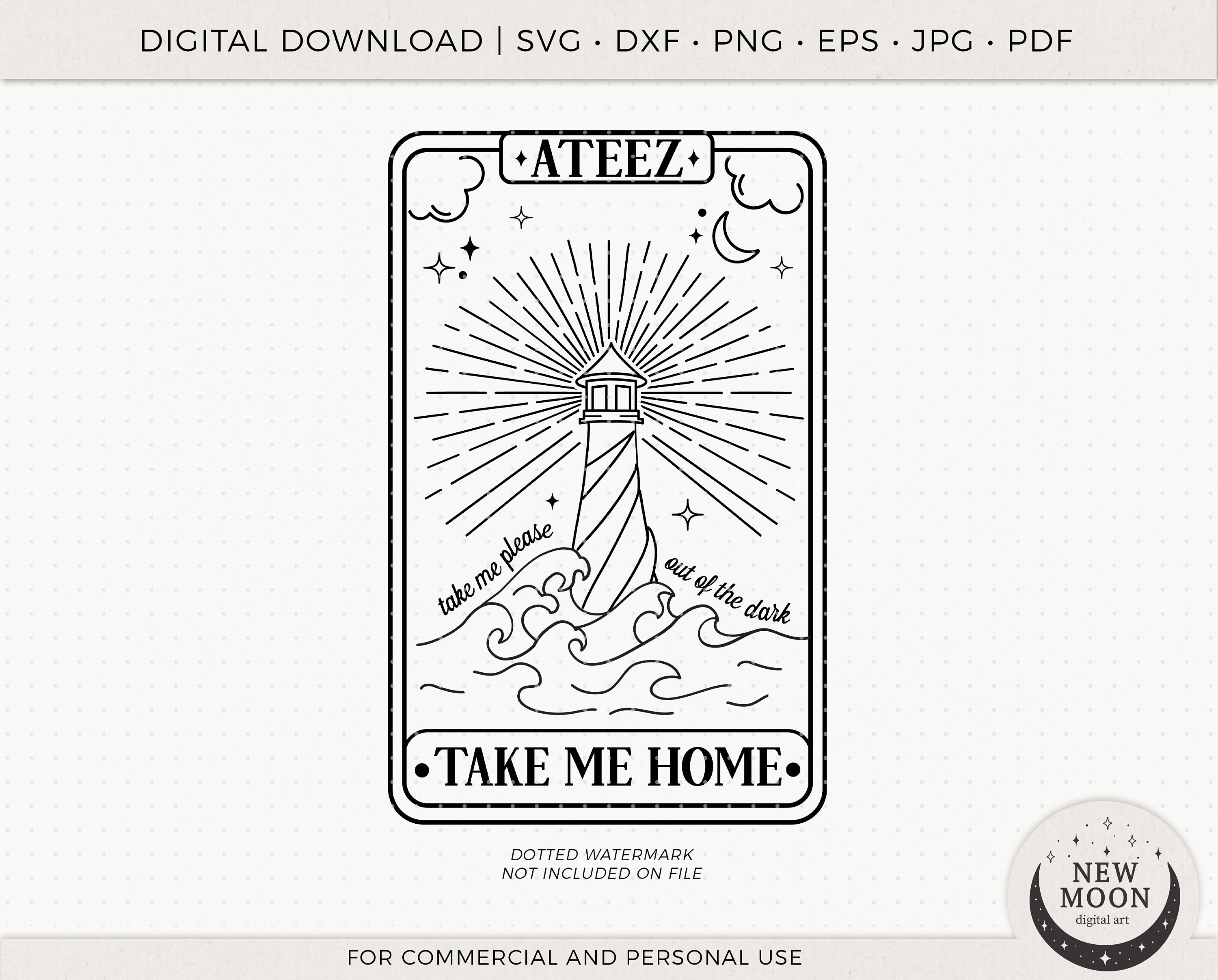 Take Me Home Tarot Card Vector | Ateez Svg | Kpop Sticker