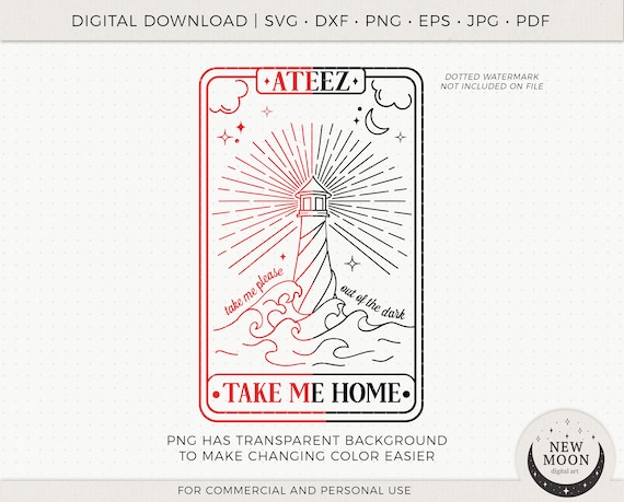 Take Me Home Tarot Card Vector | Ateez Svg | Kpop Sticker