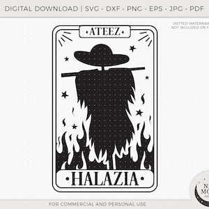Carta de Tarô Halazia | Ateez svg | Adesivo KPop | Download instantâneo para Cricut Silhouette DXF arquivo de corte digital PNG camisa | Adesivo Ateez