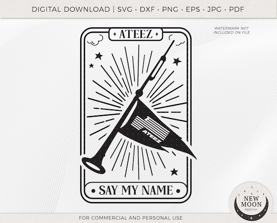 Ateez Say My Name Tarot Card Vector | Ateez Svg | Kpop Sticker