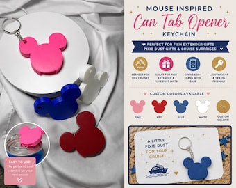 Mouse Inspired Can Tab Opener Keychain | DCL Fish Extender Gift | Cruise Pixie Dust Gift | Soda Can Opener | Personalized Cruise Gift