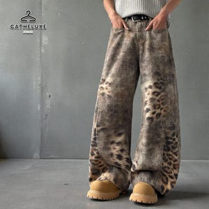 Washed Printed Jeans | Retro Patchwork Baggy Pants | Daily Wear | Y2K Streetwear Style