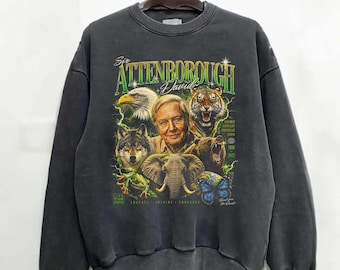Camiseta Comfort Colors en homenaje a Sir David Attenborough, estilo retro de los 90, vintage, divertida, icónica / Camiseta pirata, sudadera de papel.