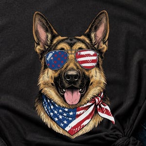 Patriotic German Shepherd Portrait image 1