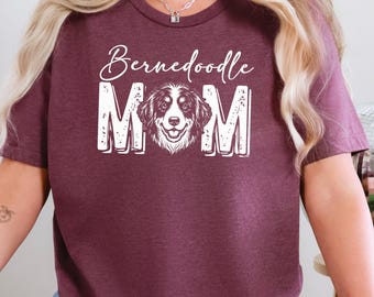 Bernedoodle Mom Tee, Cute Bernedoodle Owner T-Shirt, Doodle Mama Dog Lover Shirt, Fur Mama Dog Parent Graphic Top for Pet Owners