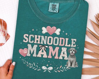Comfort Colors Schnoodle Mama Shirt, Dog Mom Tee, Schnoodle Lover Gift for Pet Parents, Fur Mama Puppy Dog Lover T-Shirt, Comfort Colors Tee