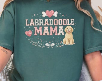 Comfort Colors Labradoodle Gift Tee, Labradoodle Mama Shirt for Women, Funny Fur Mama T-Shirt, Doodle Mom Owner Present for Pets