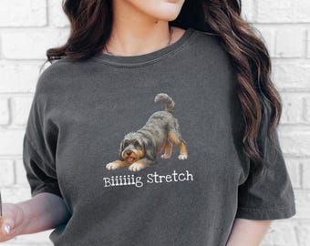 Comfort Colors Aussiedoodle Art Biiiiig Stretch Shirt, Funny Doodle Dog Lover Gift, New Puppy Owner Tee, Goldendoodle Mom Dad, Funny Pet Top