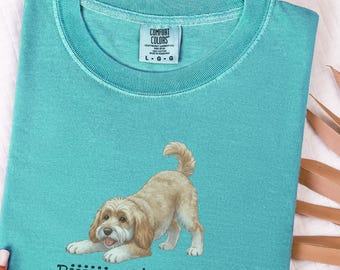 Comfort Colors Funny Cockapoo Tee Biiiiig Stretch Shirt, Playful Doodle Dog Art Print, Brown Doodle Lover Gift, Cockapoo Mom Dad Present