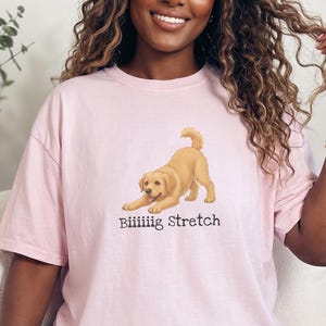 Comfort Colors Cute Dog Art Gift, Biiiiig Stretch Labrador Retriever Shirt, Yellow Lab Mom Tee, Funny Golden Lab Dad, Pet Owner Top image 1