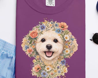 Comfort Colors Maltipoo Mom Shirt, Maltese Poodle Mix Sweatshirt, Dog Lover Crewneck Top, Casual Soft Small Dog Owner Womens Loungewear