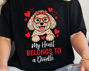 Comfort Colors Doodle Mama Tee, My Heart Belongs To a Doodle Shirt, Goldendoodle Dog Owner Shirt, Labradoodle Bernedoodle Lover Top