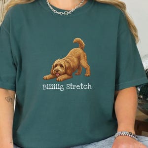 Comfort Colors Brown Doodle Dog Shirt, Biiiiig Stretch Funny Goldendoodle Print Tee, Labradoodle Dog Lover Gift, Fur Mama Puppy Present image 1