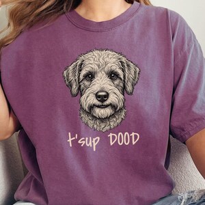 Comfort Colors Schnoodle Lover Sweatshirt | T'sup Dood Goldendoodle Dad Sweatshirt | Scruffy Labradoodle Owner T-Shirt, Doodle Dog Gift imagen 1