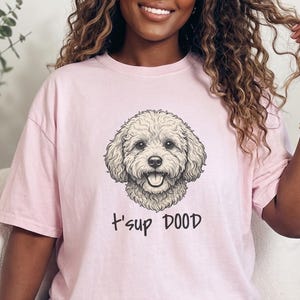 Comfort Colors Maltipoo Dog Mom Sweatshirt | T'sup Dood Goldendoodle Owner Clothing | Personalised Bernedoodle Labradoodle Sheepadoodle image 1