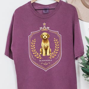 Comfort Colors Schnoodle Lover Royal Crest Shirt, Regal Pet Art Tee, Custom Dog Shirt for Schnoodle Mom and Dad Gift, Schnoodle Lover Tee image 1