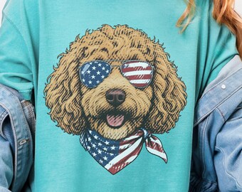Comfort Colors Patriotic Cavapoo American Flag, Cavapoo Mom Shirt, Patriotic Dog Shirt, Cavapoo Dog Shirt, Cavapoo Owner Gift