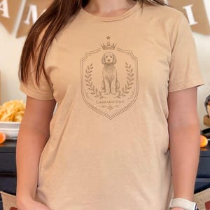 Golden Labradoodle Royal Crest Shirt, Regal Pet Art Goldendoodle Hoodie, King Dog Portrait Labradoodle Tee, Dog Lover Gift image 1