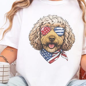 Comfort Colors Patriotic Dog Shirt, Cockapoo Goldendoodle Sweatshirt, American Heritage Independence Celebration Crewneck, Cockapoo Shirt immagine 1