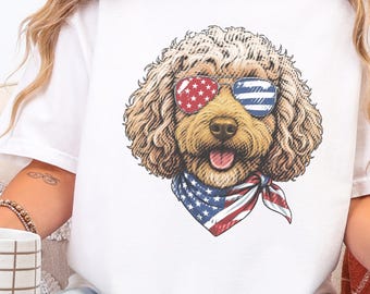 Comfort Colors Patriotic Dog Shirt, Cockapoo Goldendoodle Tee, American Heritage Independence Celebration Crewneck, Cockapoo Shirt