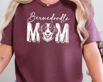 Bernedoodle Mom Tee, Cute Bernedoodle Owner T-Shirt, Doodle Mama Dog Lover Shirt, Fur Mama Dog Parent Graphic Top for Pet Owners