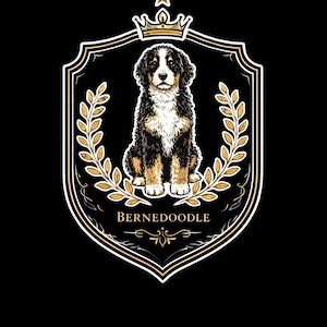 Comfort Colors Bernedoodle Tee Royal Crest Dog Art, Doodle Dog Owner Shirt, Bernedoodle Mom Dad Gift, Canine Lover Tee, Doodle Dog Gift image 1