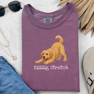 Comfort Colors Cute Dog Art Gift, Biiiiig Stretch Labrador Retriever Shirt, Yellow Lab Mom Tee, Funny Golden Lab Dad, Pet Owner Top image 9