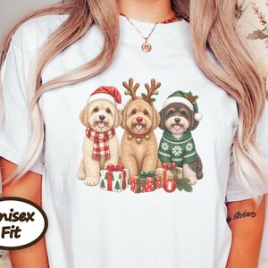 Christmas Maltipoo Shirt, Christmas Dog Lover Gift, Holiday Pet Crewneck, Festive Puppy Sweatshirt, Maltipoo Mom Tee image 4