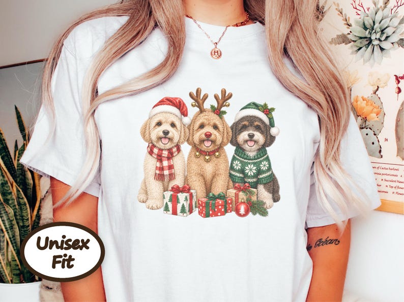Christmas Maltipoo Shirt, Christmas Dog Lover Gift, Holiday Pet Crewneck, Festive Puppy Sweatshirt, Maltipoo Mom Tee image 4