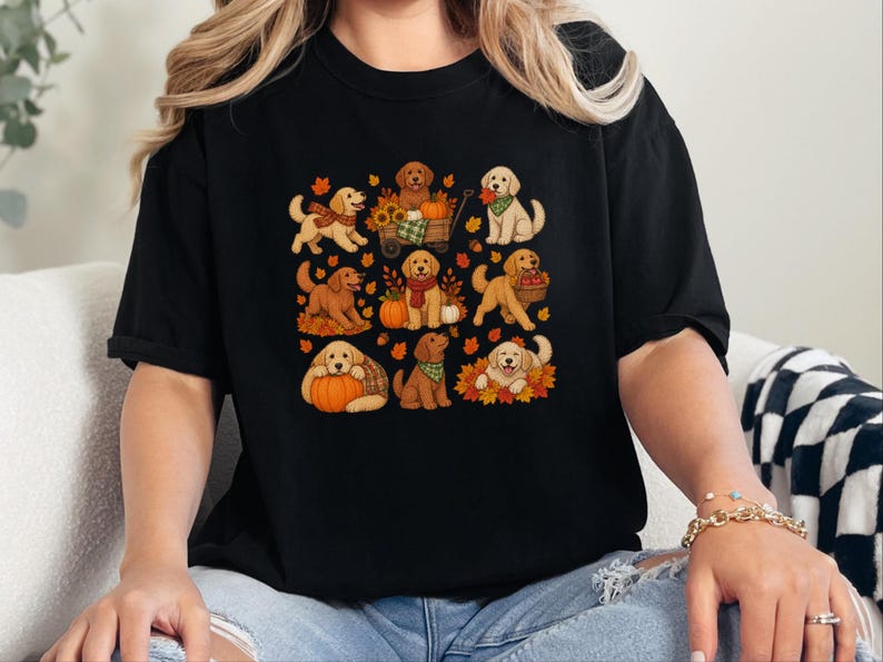 Golden Retriever Fall Shirt, Golden Retriever Gift, Autumn Dog Lover Tee, Pumpkin Patch Sweatshirt image 3