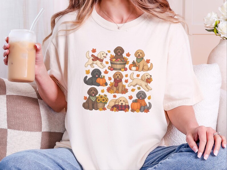 Labradoodle Mom Shirt, Autumn Dog Shirt, Fall Labradoodle Gift, Labradoodle Lover Tee, Cozy Season Shirt image 10
