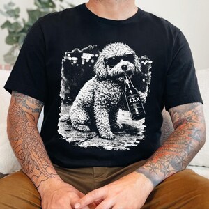 Geek Dog Shirt, "In Dog Beers" Maltipoo Tee, Funny Pet Graphic, Dog Owner Gift, Maltipoo Mom Shirt, Beer Lover Gift image 3