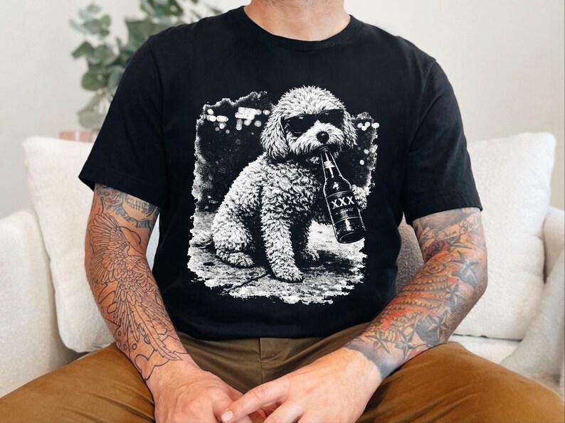 Geek Dog Shirt, "In Dog Beers" Maltipoo Tee, Funny Pet Graphic, Dog Owner Gift, Maltipoo Mom Shirt, Beer Lover Gift image 3