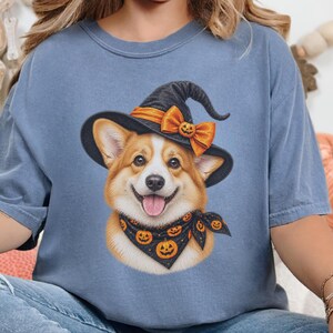 Corgi Halloween Tee, Dog Mom Fall Gift, Spooky Corgi Shirt, Halloween Dog Lover, Corgi Dad Present image 2