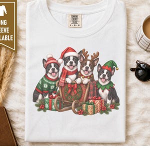 Boston Terrier Christmas Shirt, Boston Terrier Gift, Christmas Dog Shirt, Holiday Dog Lover Tee, Festive Pet Owner Gift image 4
