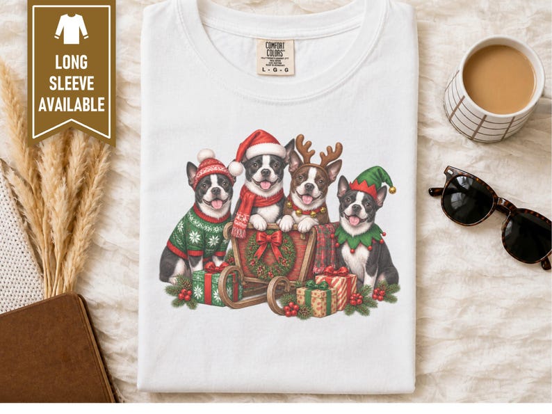 Boston Terrier Christmas Shirt, Boston Terrier Gift, Christmas Dog Shirt, Holiday Dog Lover Tee, Festive Pet Owner Gift image 4