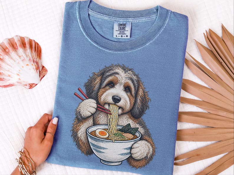 Ramen-tröja för japansk matälskare, rolig nudelhundtröja, ramen-skål med grafisk design bild 8