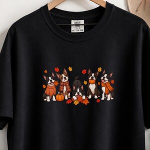 Boston Terrier Fall Shirt, Dog Lover Gift, Cozy Autumn Tee, Cute Puppy Shirt, Boston Terrier Owner Gift, Fall Dog Sweatshirt image 3