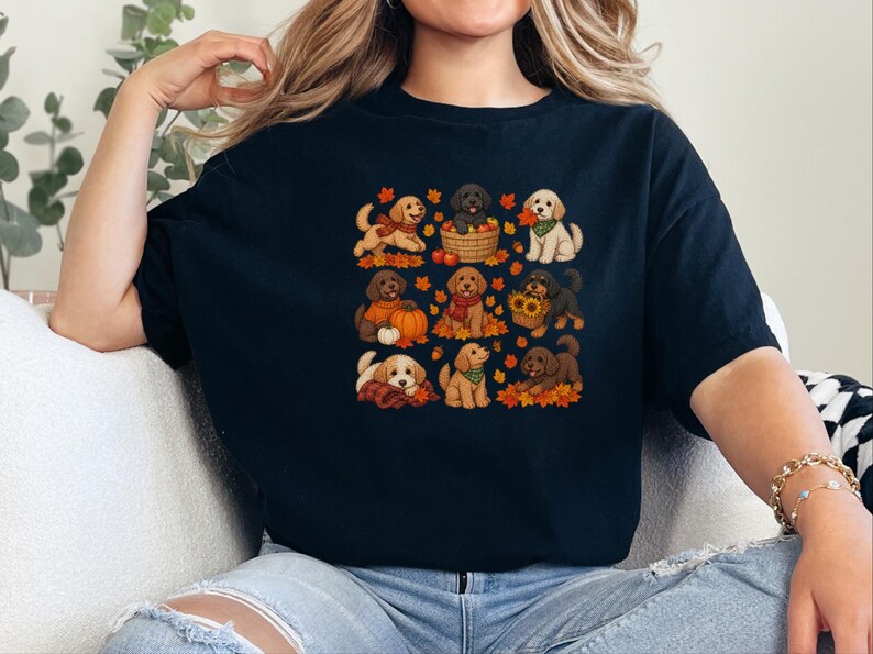 Cavapoo Mom Shirt, Cavapoo Lover Gift, Autumn Dog Shirt, Fall Puppy Tee, Doodle Dog Owner Gift, Thanksgiving Dog Shirt image 5