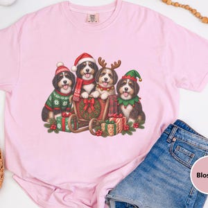 Christmas Bernedoodle Shirt, Festive Puppy Sweatshirt, Holiday Dog Lover Gift, Bernedoodle Christmas Gift, Winter Dog Shirt image 1
