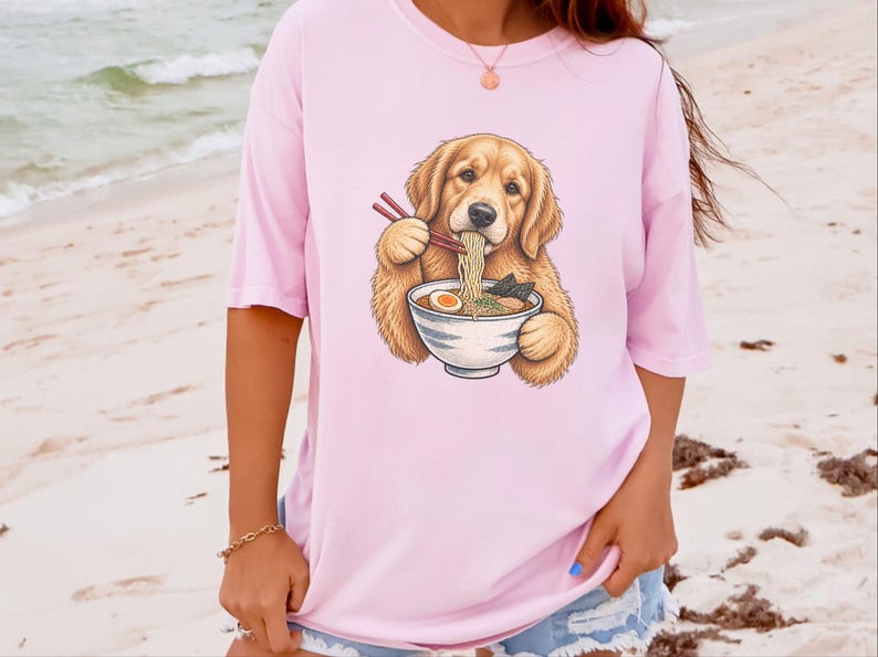 Golden Retriever-tröja, Ramen-älskare, rolig hundtröja, japansk matkonst, nudelälskare-t-shirt, Golden Mom-present bild 10