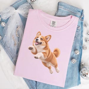 Camiseta con estampado de Corgi, regalo para mamás de Corgi, camiseta de Corgi galés de Pembroke, camiseta para amantes de los perros, camiseta de cachorro de Corgi feliz, regalo para dueños de Corgi imagen 2