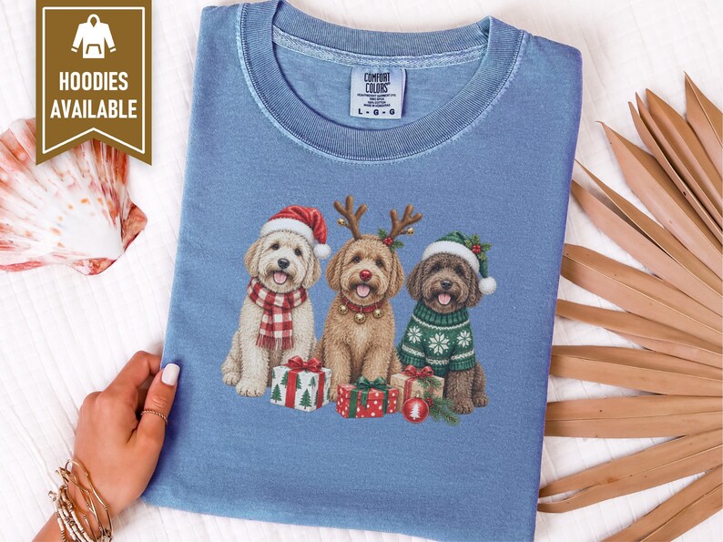 Christmas Goldendoodle Shirt, Goldendoodle Mom Gift, Festive Dog Sweatshirt, Doodle Christmas Tee, Holiday Pet Lover Gift image 6