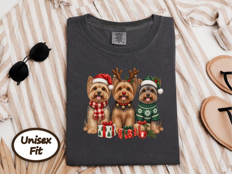 Christmas Yorkie Sweatshirt, Yorkie Mom Gift, Holiday Dog Crewneck, Festive Puppy Jumper, Yorkie Lover Apparel image 9