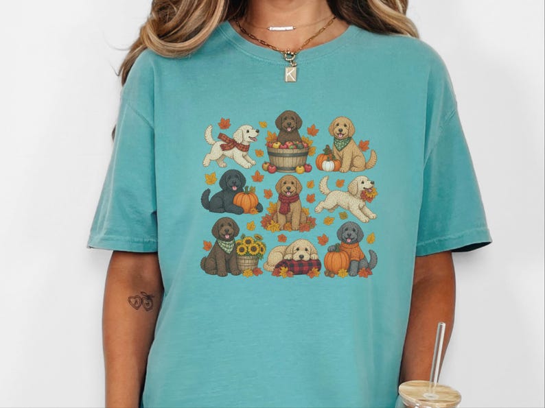 Labradoodle Mom Shirt, Autumn Dog Shirt, Fall Labradoodle Gift, Labradoodle Lover Tee, Cozy Season Shirt image 4
