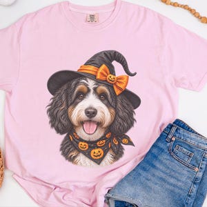 Bernedoodle Dog Halloween Shirt, Bernedoodle Mom Gift, Witch Dog Shirt, Spooky Dog Mom, Halloween Dog Lover Gift image 5