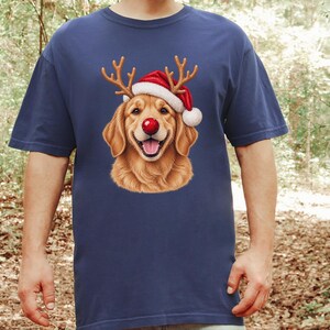 Weihnachtsshirt mit Golden Retriever-Motiv, festliches Hunde-Sweatshirt, Geschenk für Golden-Retriever-Mamas, Pullover mit Welpen-Ausschnitt, Weihnachtsshirt für Hundeliebhaber Bild 3