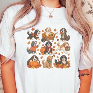 Herbstliches Bernedoodle-Shirt, Geschenk für Bernedoodle-Mama, Herbstliches Hunde-T-Shirt, Kürbis-Sweatshirt, Geschenk für Doodle-Liebhaber Bild 8