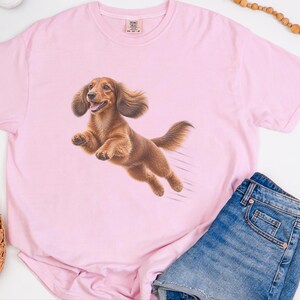 Camiseta de perro salchicha, regalo para papá de perro salchicha, camiseta de perro salchicha de pelo largo, camiseta para mamá de perro salchicha, regalo para amantes de los perros salchicha, camiseta divertida de perro salchicha imagen 1